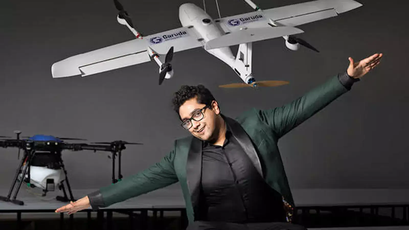 Garuda Aerospace founder Agnishwar Jayaprakash (in pic) started out with drones for industrial and agricultural use, then took up defence projects